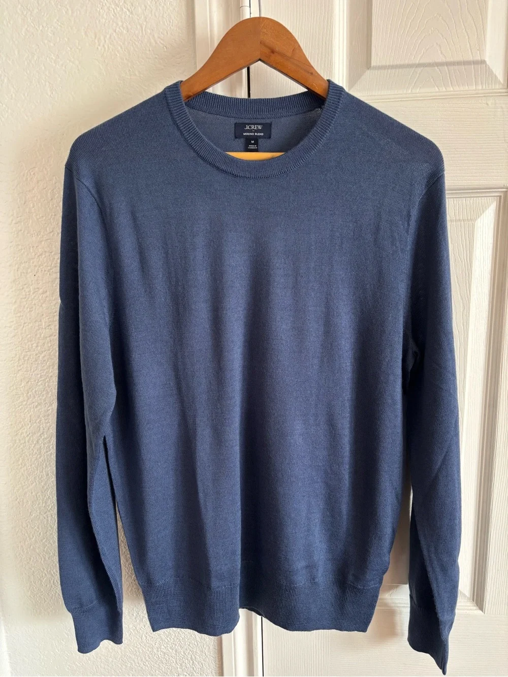 J.Crew Merino Wool Blend Crewneck Sweater Blue Size M